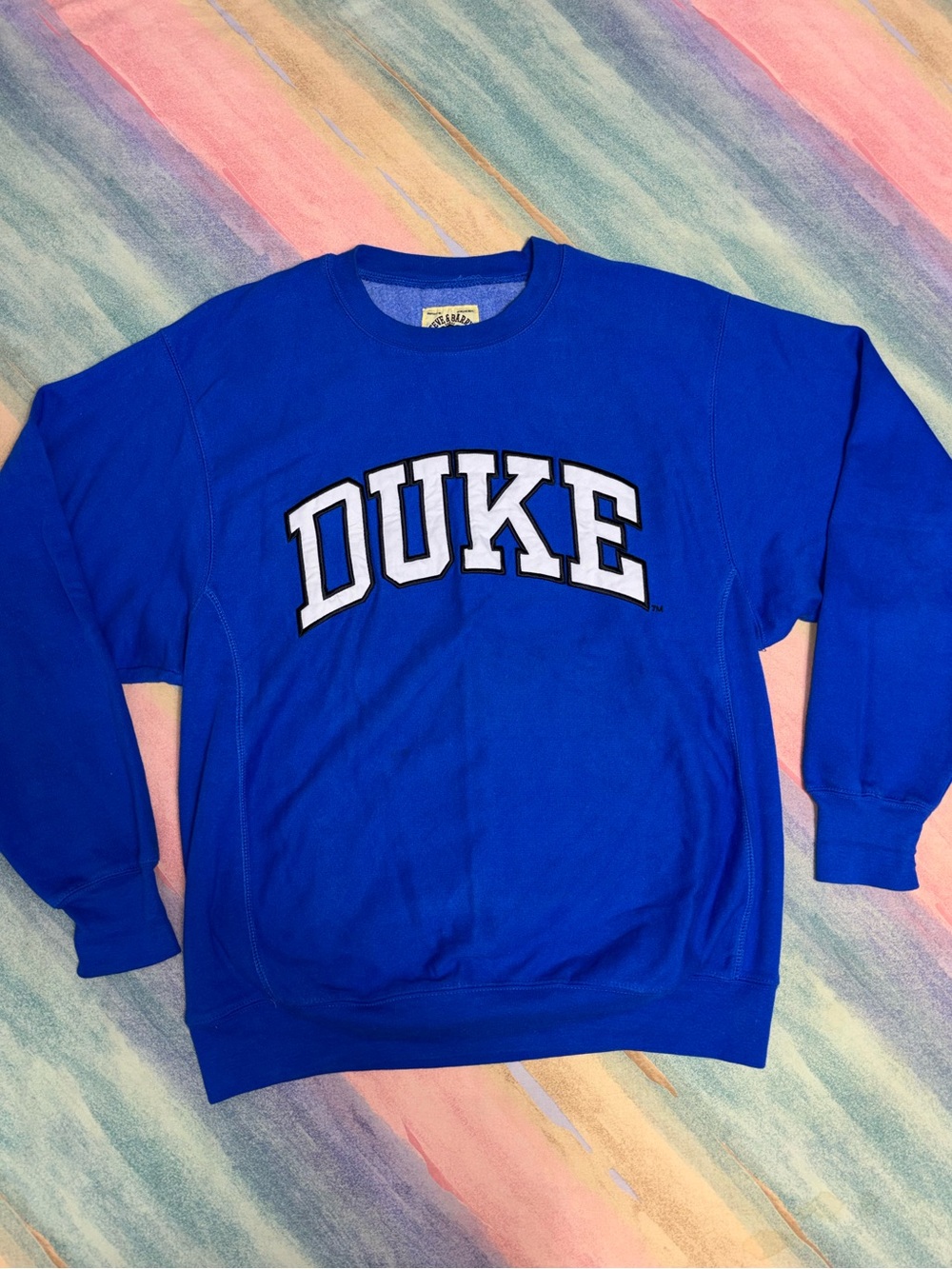 Duke Sweatshirt M Blue College Crewneck Embroidered Steve &Barry’s Oversized Y2K